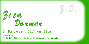 zita dormer business card